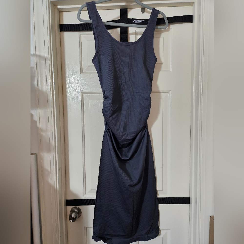 Elegant Carbon Blue Sleeveless Dress